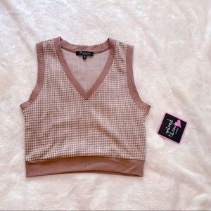Mixed Thread Houndstooth Sleeveless Vest M